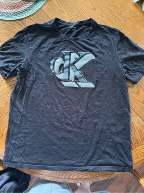 Calvin Klein Black Crewneck Tee with Reflective Logo